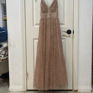 Gold color party dress